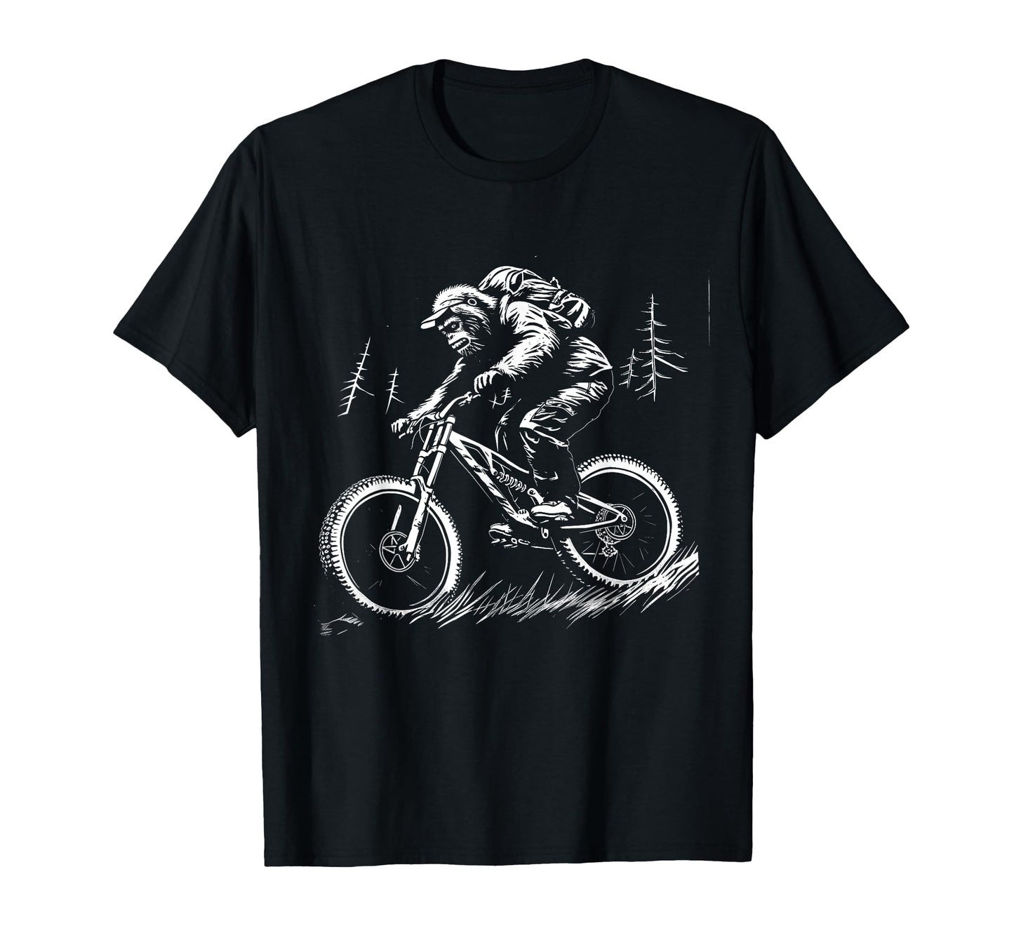 Bigfoot Sasquatch Mountain Bike MTB Downhill Biker Funny T-Shirt