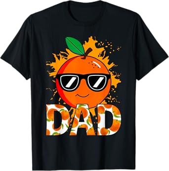 Dad of The Little Cutie Baby Shower Orange 1st Birthday T-Shirt