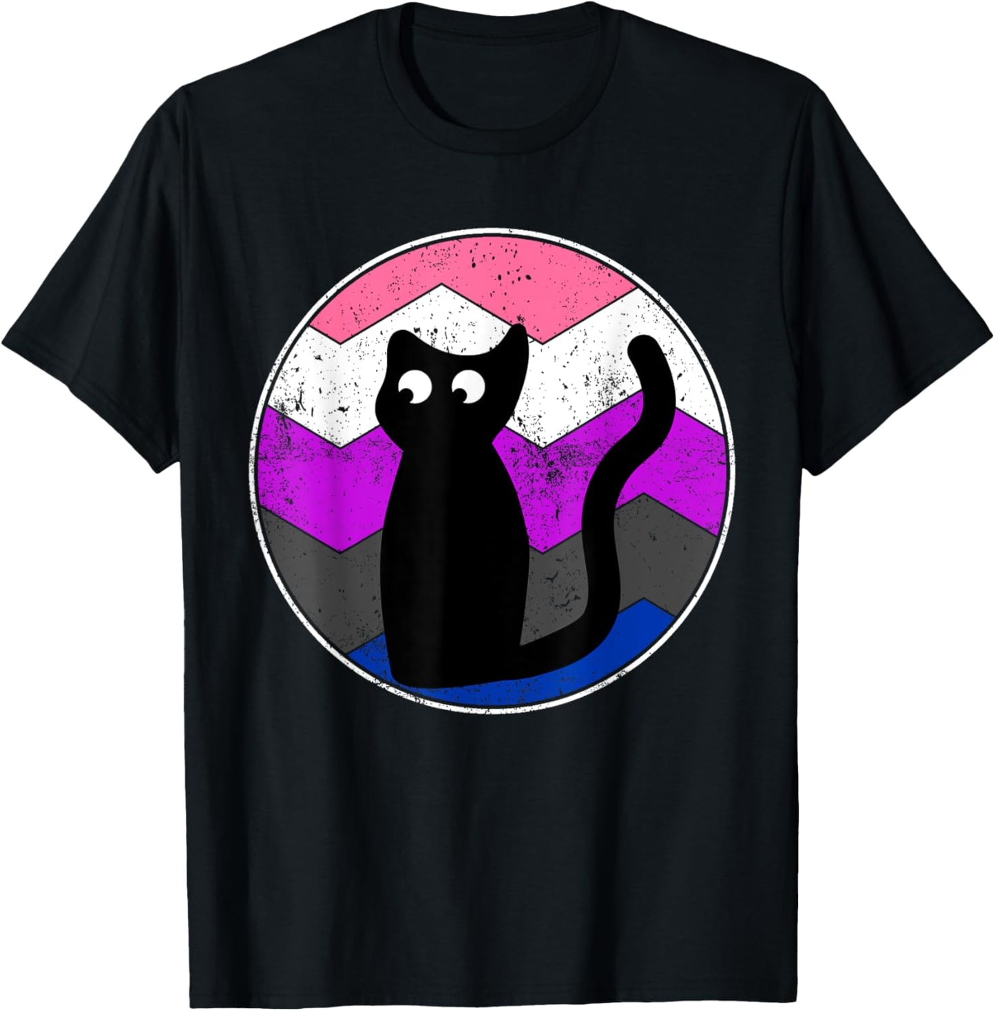 Subtle Gender Fluid Cat Cute Kitten Genderfluid LGBT Pride T-Shirt