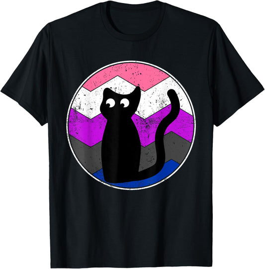 Subtle Gender Fluid Cat Cute Kitten Genderfluid LGBT Pride T-Shirt