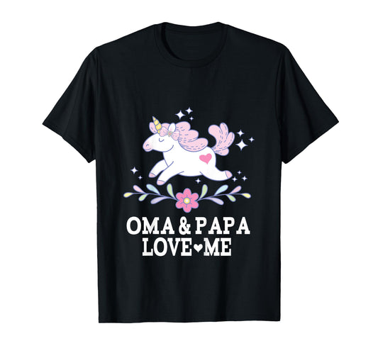 Oma and Papa Love Me Granddaughter Unicorn T-Shirt