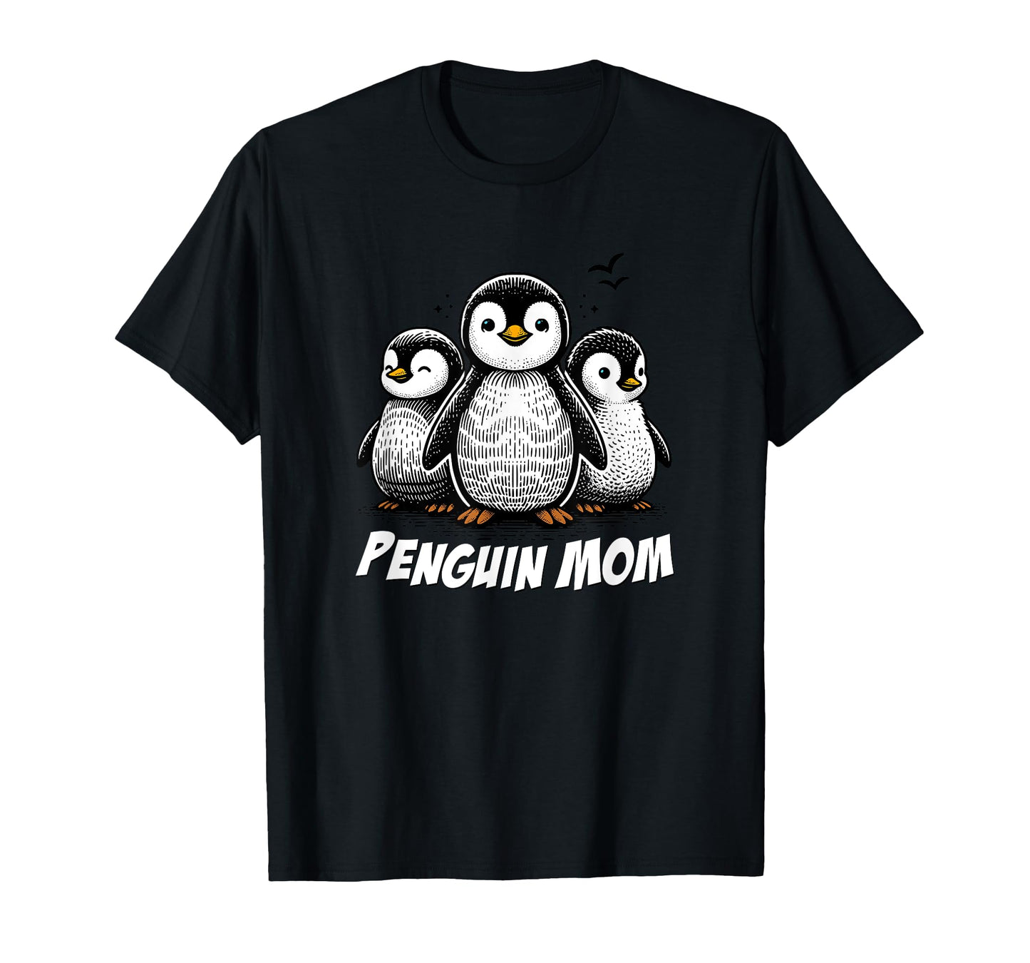 Cute Penguin Art, Penguin Lovers Mom Graphic T-Shirt