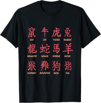 Chinese Zodiac Animal Signs Lunar New Year T-Shirt