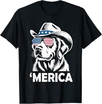Patriotic Labrador Retriever Dog Merica US Flag 4Th Of July T-Shirt