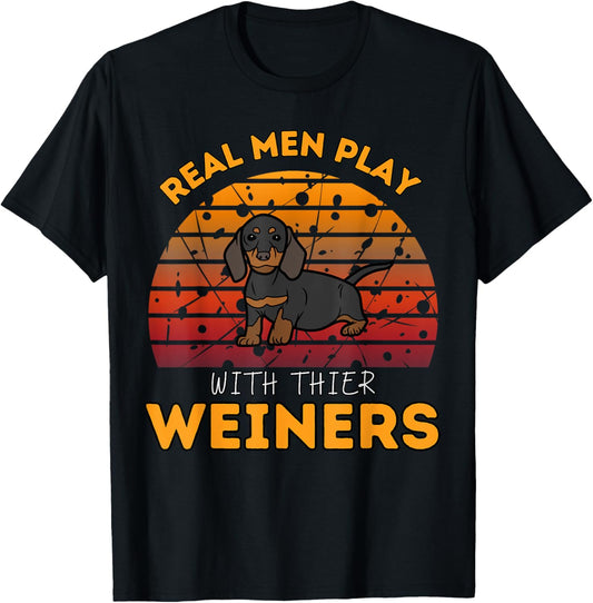 I Love My Little Weiner Funny Dog Dachshund Perfect For Men T-Shirt