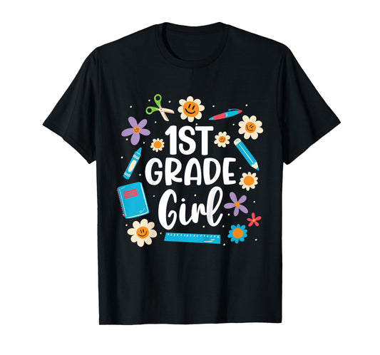 Girls 1st Grade Girl Back To School T-Shirt