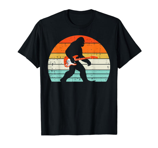 Bigfoot Electric Guitar Sasquatch Rocker Music Men Boys Kids T-Shirt