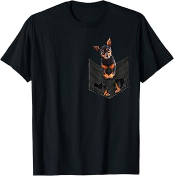 Funny Miniature Pinscher dog in Pocket Mini Pin Lovers T-Shirt