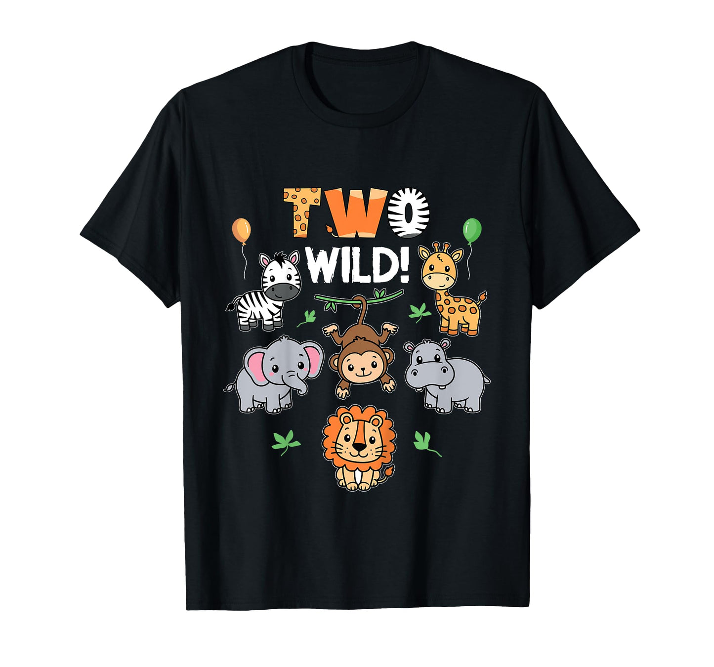 Kids 2nd Birthday Boy Girl Two Wild Jungle Zoo Animals Birthday T-Shirt
