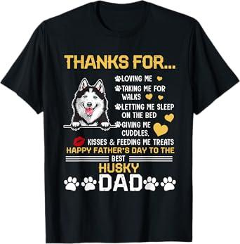 Best Husky Dog Dad Lover Happy Father's Day T-Shirt for Men Women