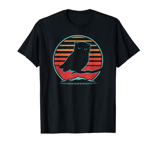 Owl Lover Bird Animal Birding Retro Vintage 80s Style T-Shirt