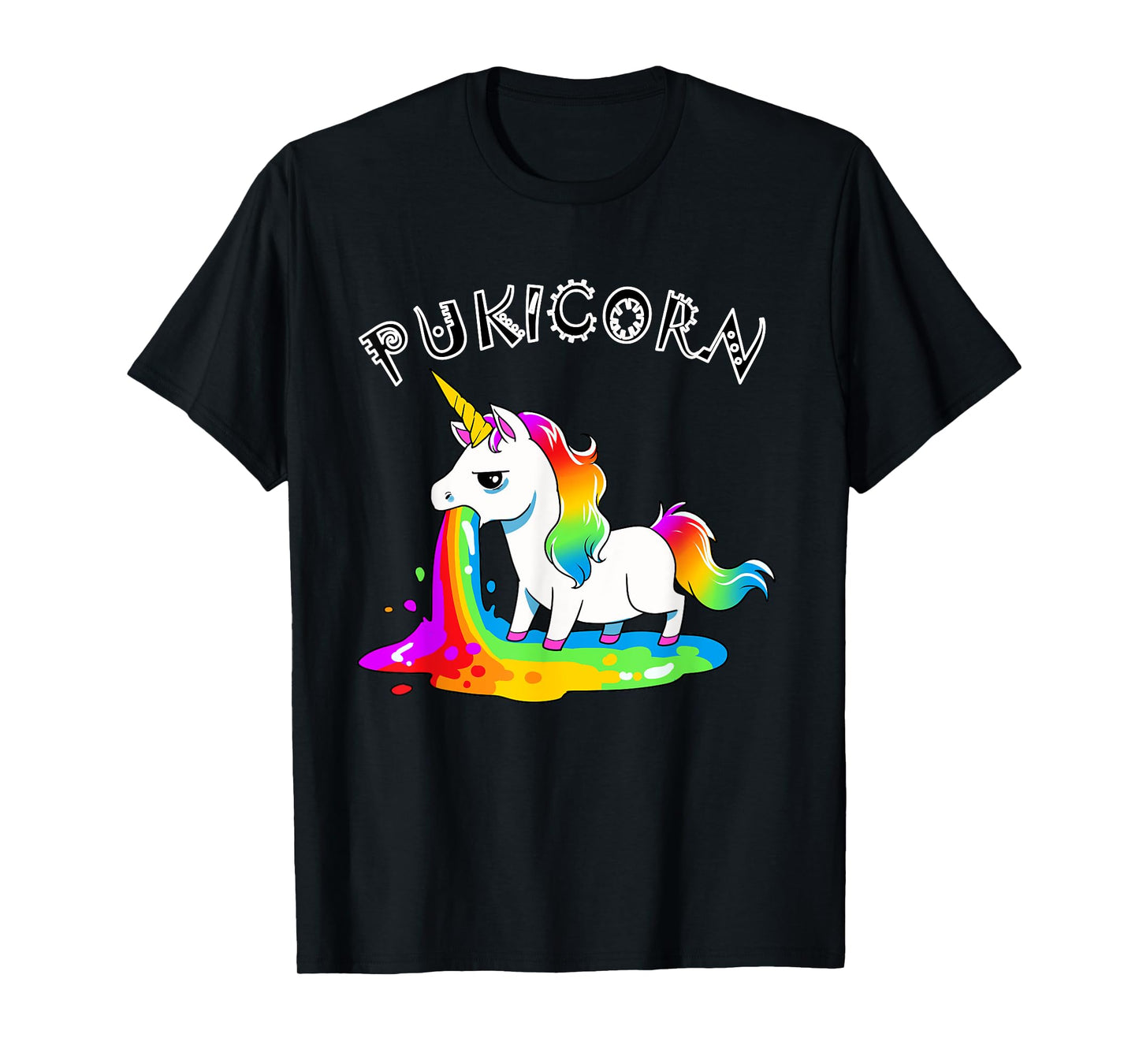 Funny Pukicorn Puke Unicorn Hurl Barf Unicorns Rainbow Vomit T-Shirt