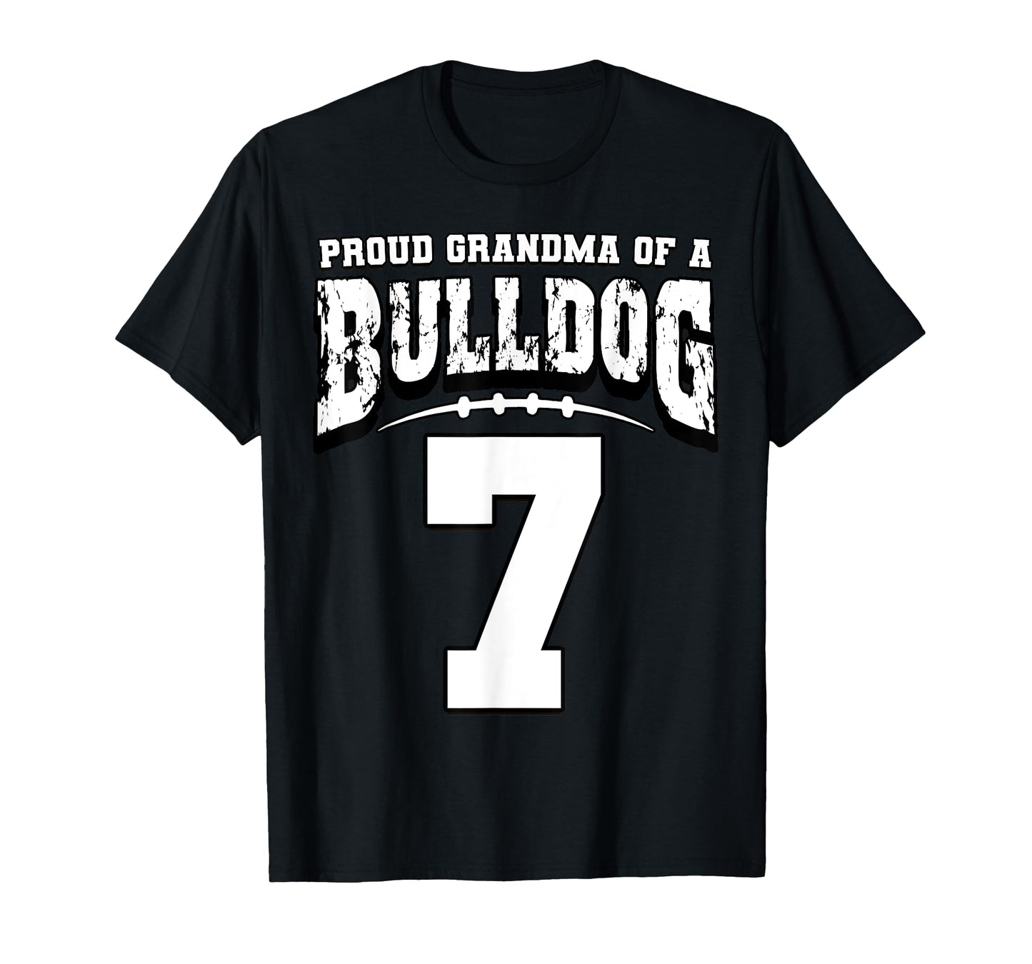 Proud Bulldog Football Grandma Of Player 7 T-Shirt