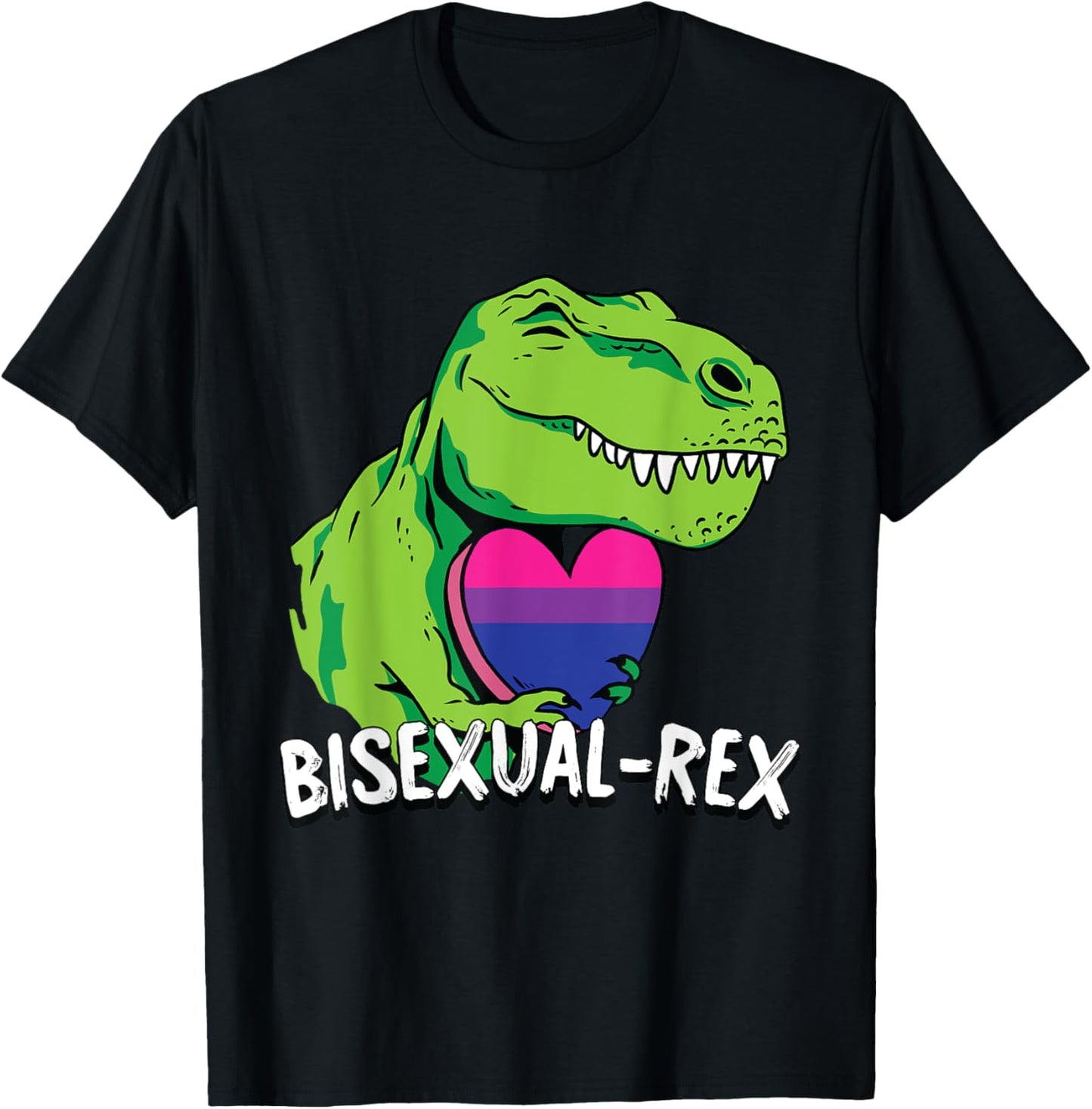 Bisexual Rex LGBT-Q Pride Funny T-Rex Dinosaur Proud Bi Ally T-Shirt