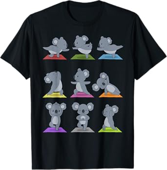 Koala Yoga T-Shirt Funny Koalas In Yoga Poses Sports Tee T-Shirt