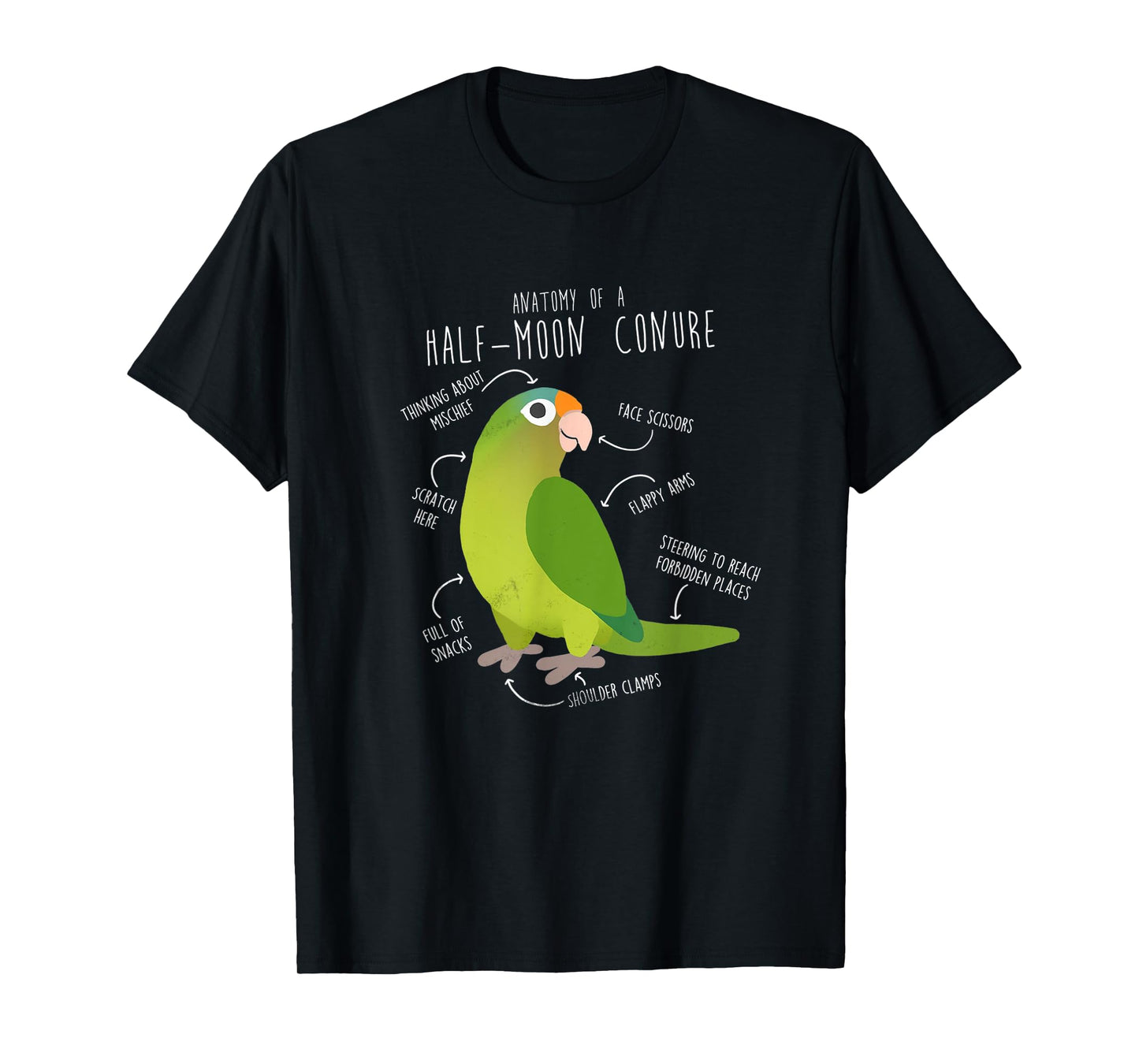 Half-Moon Conure For Parrot Parents and Bird Enthusiasts T-Shirt