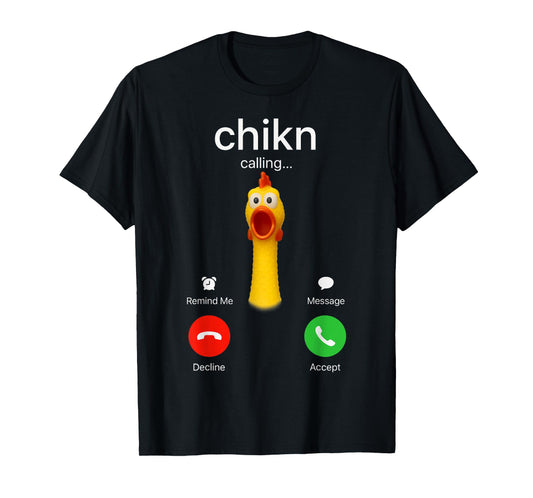 Funny Rubber Chicken Incoming Call Meme Graphic T-Shirt