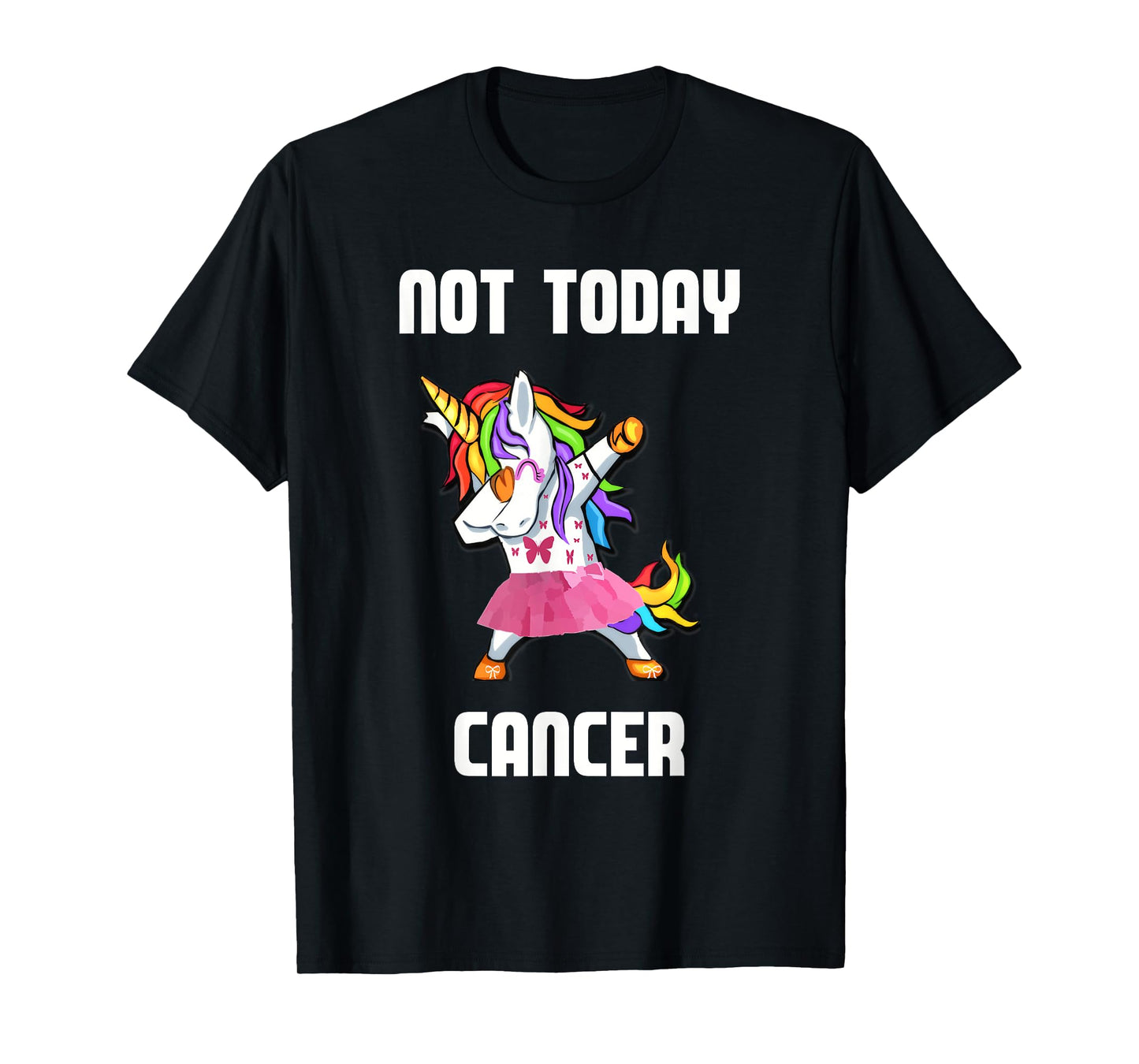 Not Today Cancer Dabbing Unicorn Survivor Girls Women TShirt T-Shirt