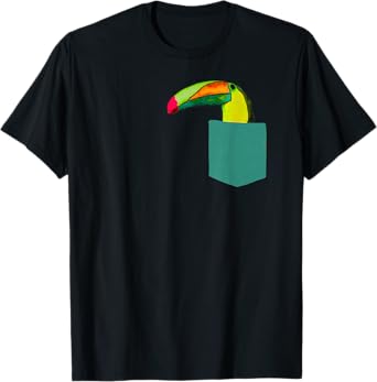 Funny Bird Shirt - Cute Toucan in Pocket for Men Women Kids T-Shirt