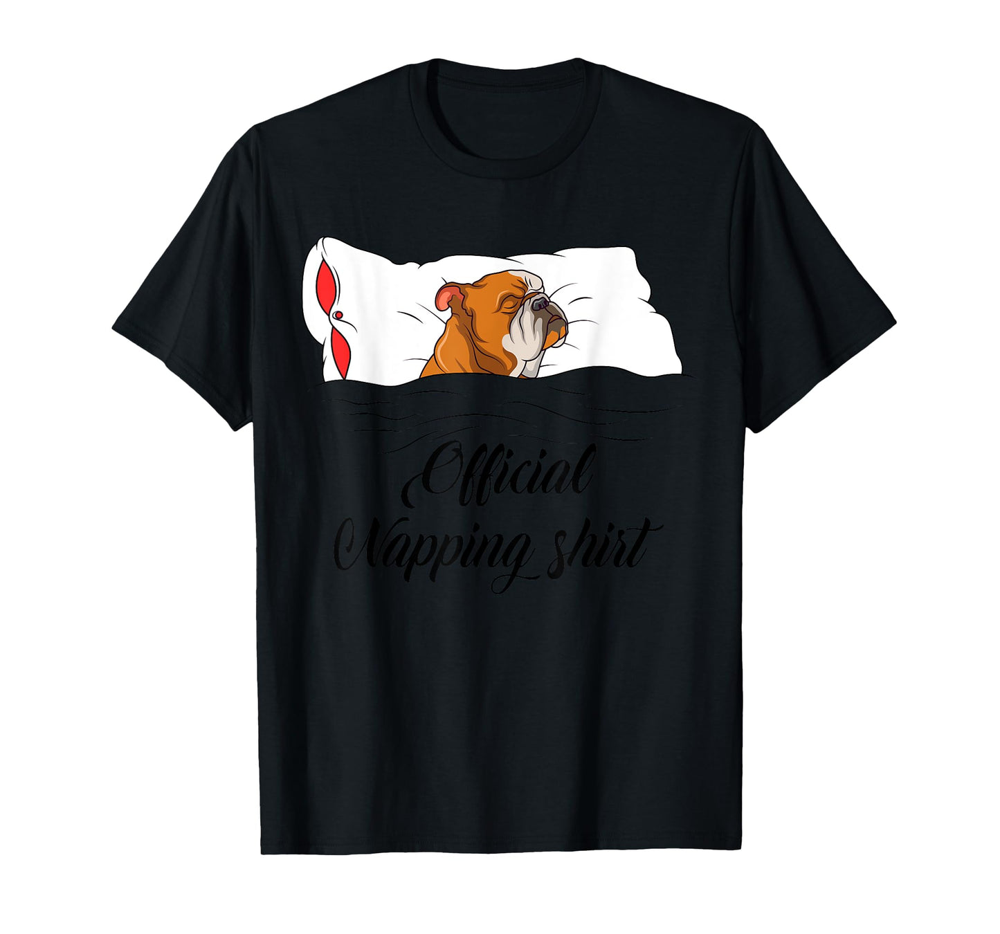 Sleeping English Bulldog Pyjamas Gift Official Napping T-Shirt