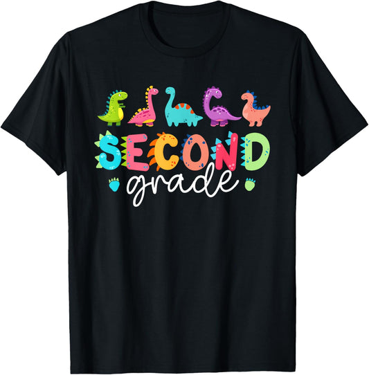 Dinosaur Second Grade Back to School 2nd Grade Boys Kids T-Shirt