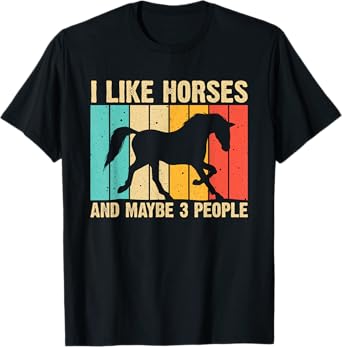 Funny Horse Art Horse Lover Men Women Boys Girls Introvert T-Shirt