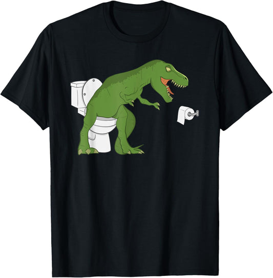 Funny T-Rex Struggle To Get Toilet Paper Sarcastic Dinosaur T-Shirt