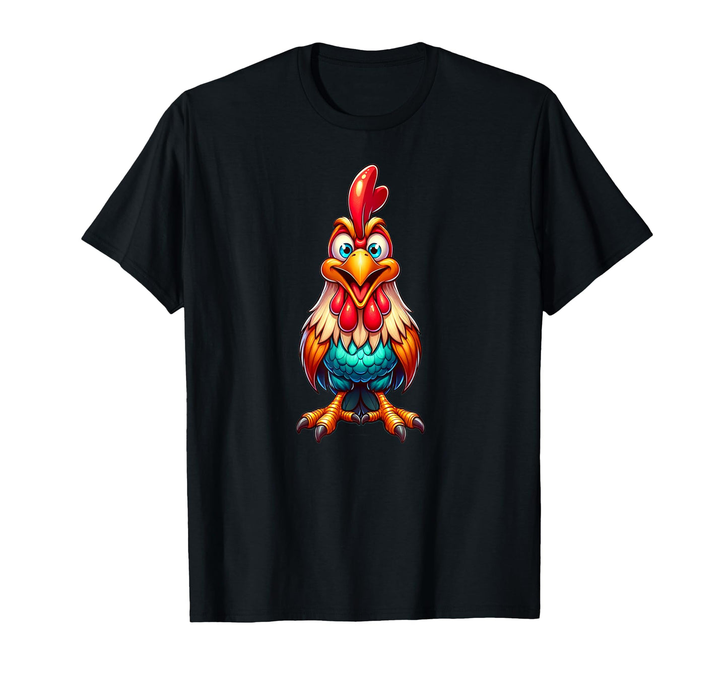 Funny Chicken T-Shirt, Small, Black