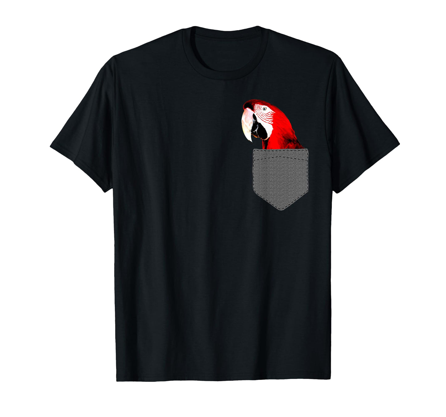 Parrot Pocket T-Shirt - Colorful Tropical Jungle Bird Gift T-Shirt