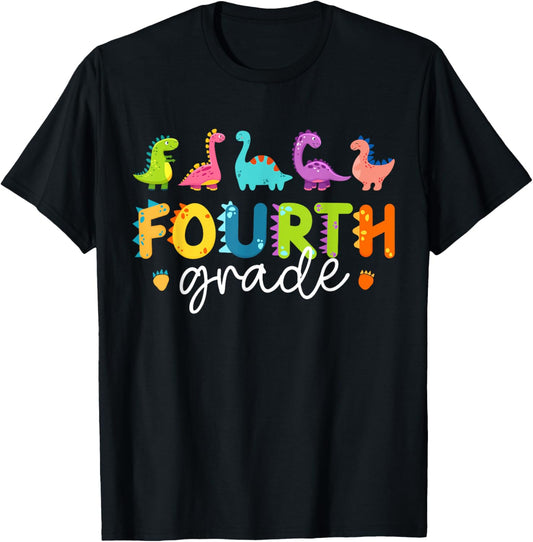 Dinosaur Fourth Grade Back to School 4th Grade Boys Kids T-Shirt