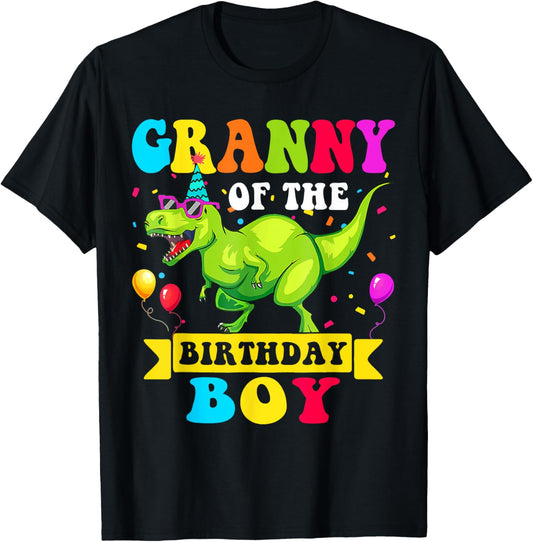 Granny of the Birthday Boy T-Shirt Dinosaur Raptor Funny T-Shirt