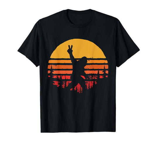 Funny Sasquatch Bigfoot Peace Hand Sign Vintage T-Shirt