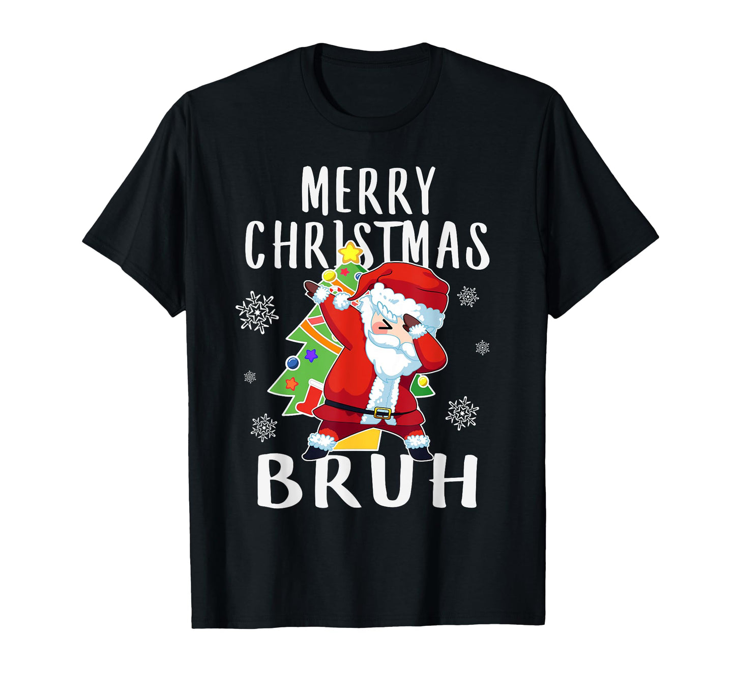 Dabbing Santa Merry Christmas Bruh, Boy Girl Funny T-Shirt
