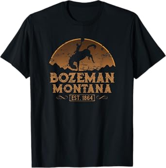 Bozeman Montana MT Rodeo Cowboy T-Shirt