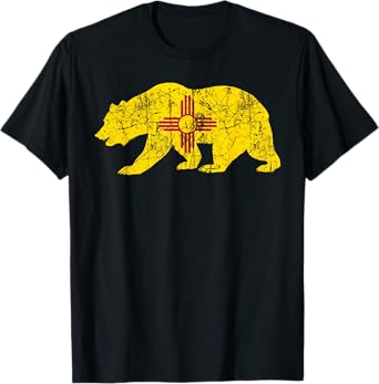 USA State New Mexico Flag Bear Red Zia Sun Symbol T-Shirt