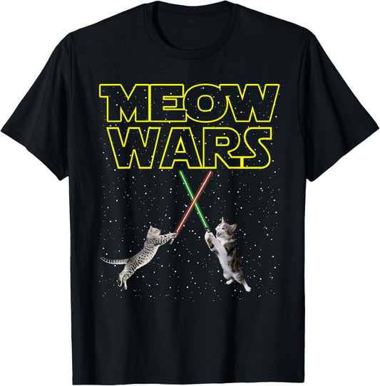 Meow Wars Cat Shirt Funny Gifts For Cats Lovers T-Shirt