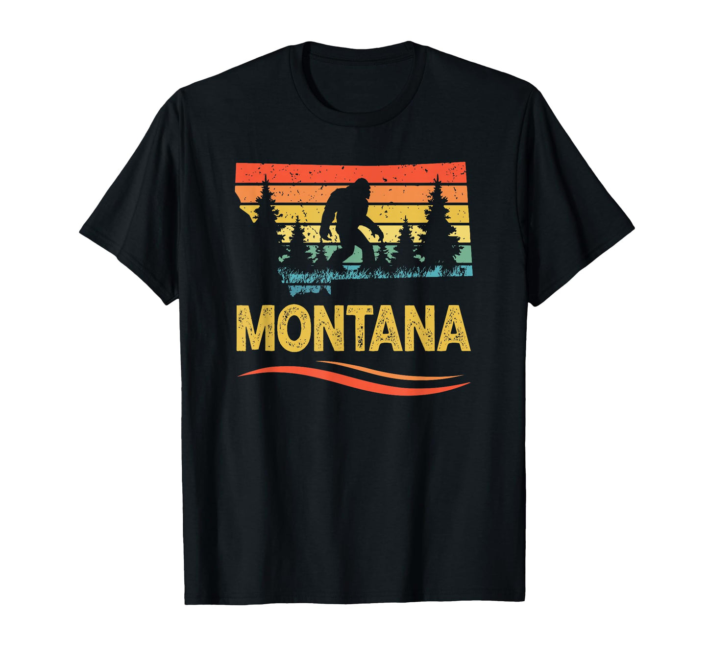 Montana and a Bigfoot Or Sasquatch T-Shirt