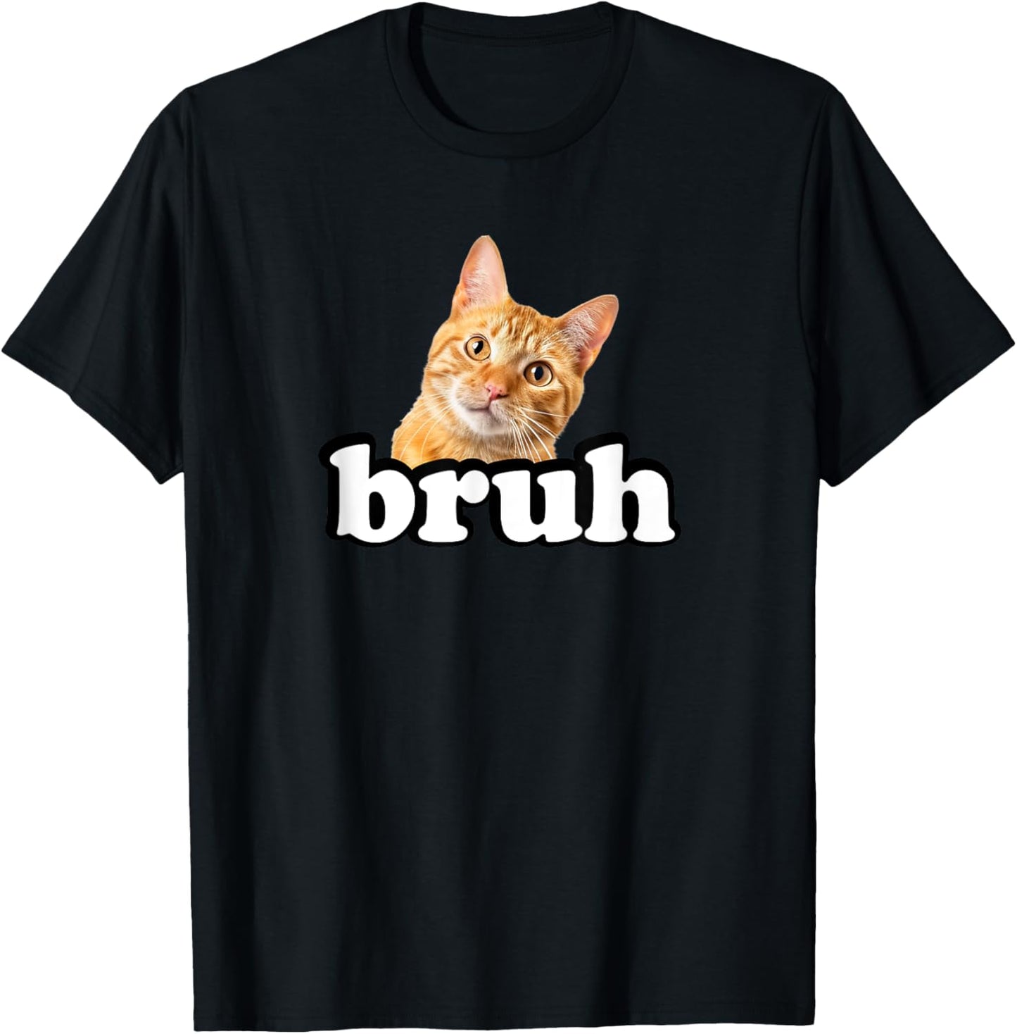 Cute Kids Womens & Mens Bruh Orange Tabby Cat Lover T-Shirt