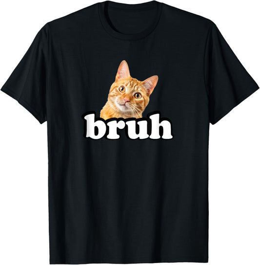 Cute Kids Womens & Mens Bruh Orange Tabby Cat Lover T-Shirt