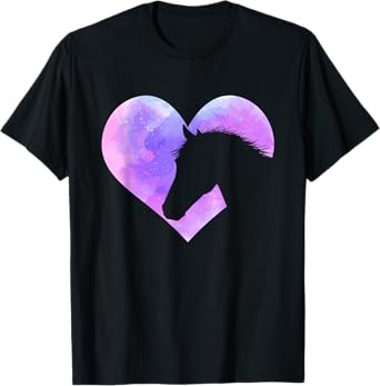 Horse Head Heart Shaped Design - Horseman Horseback Rider T-Shirt