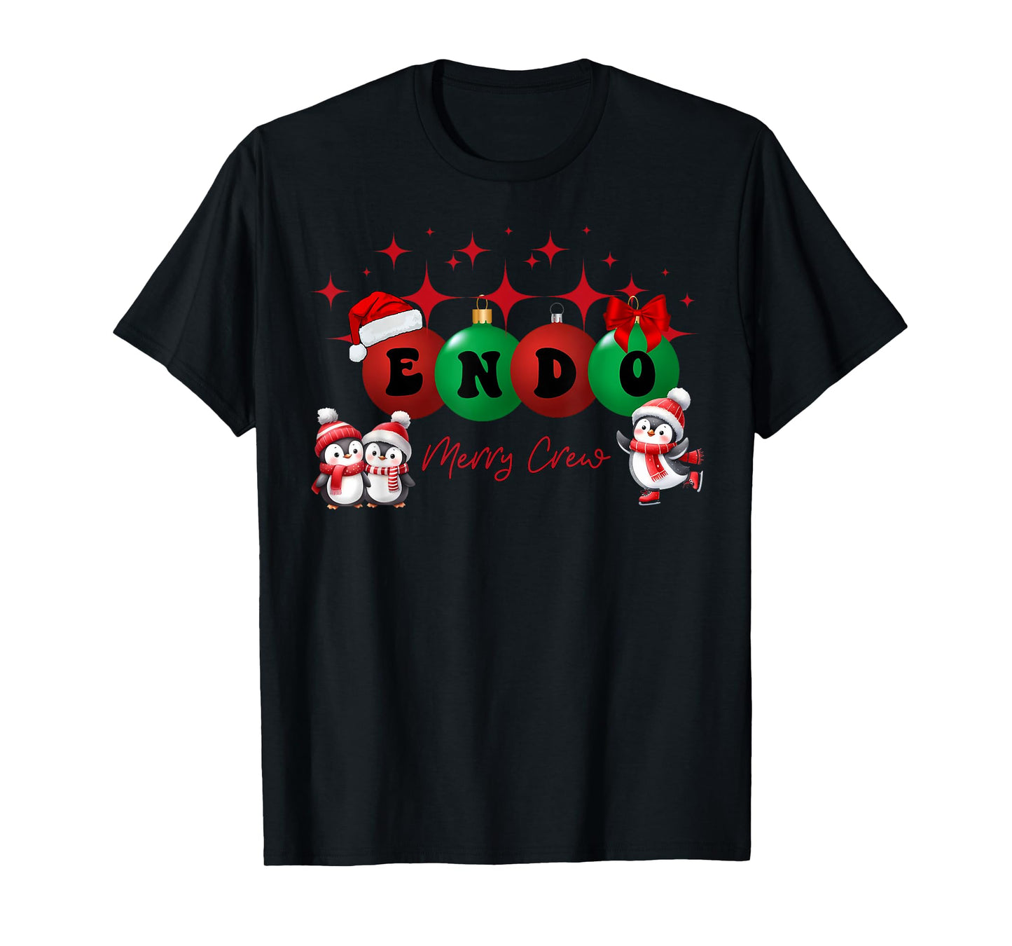 Christmas Endo Crew Endoscopy Nurse GI Colonoscopy Penguin T-Shirt