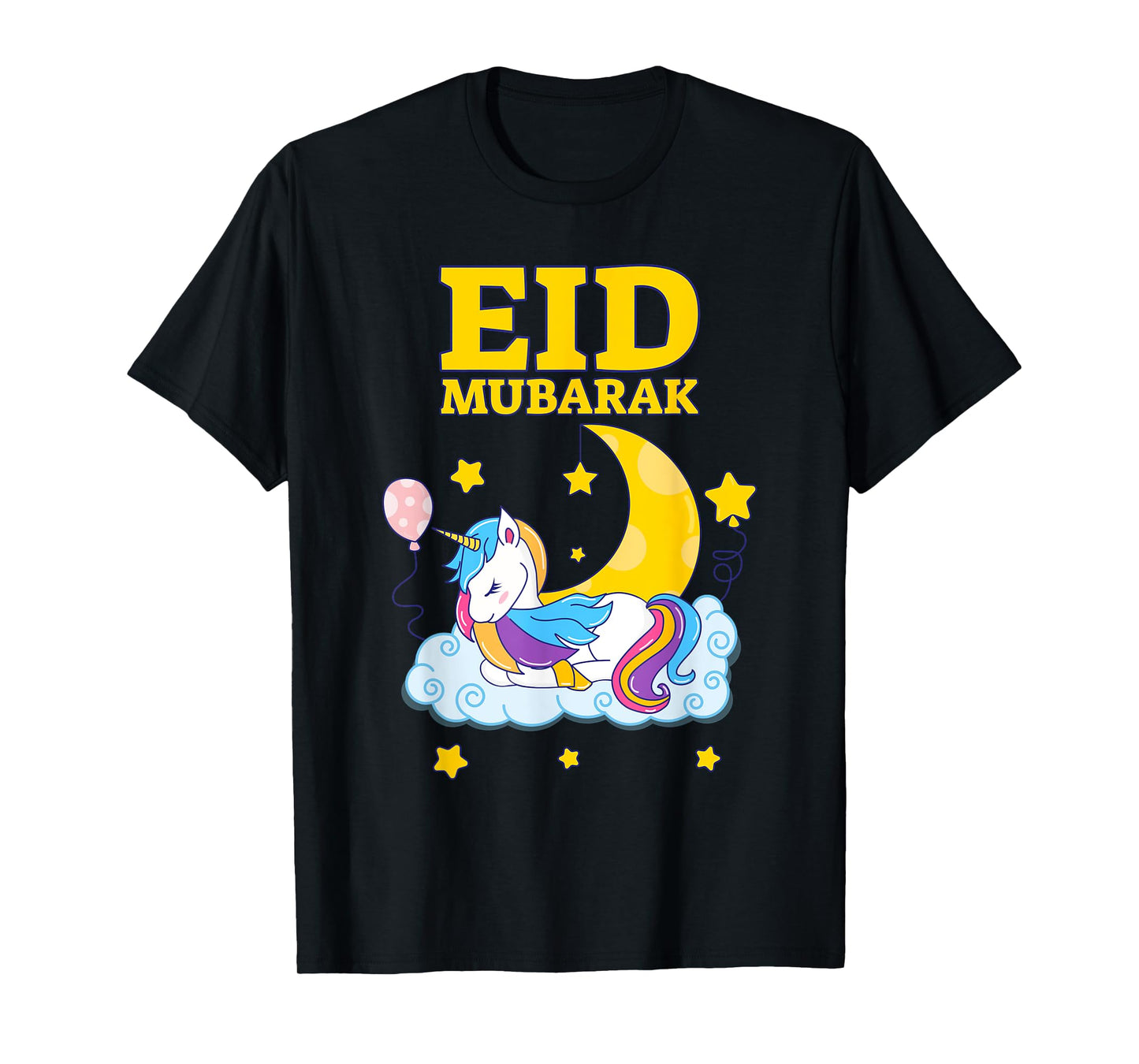 Eid Mubarak Present for kids Mom Girls Eid Mubarak Unicorn T-Shirt