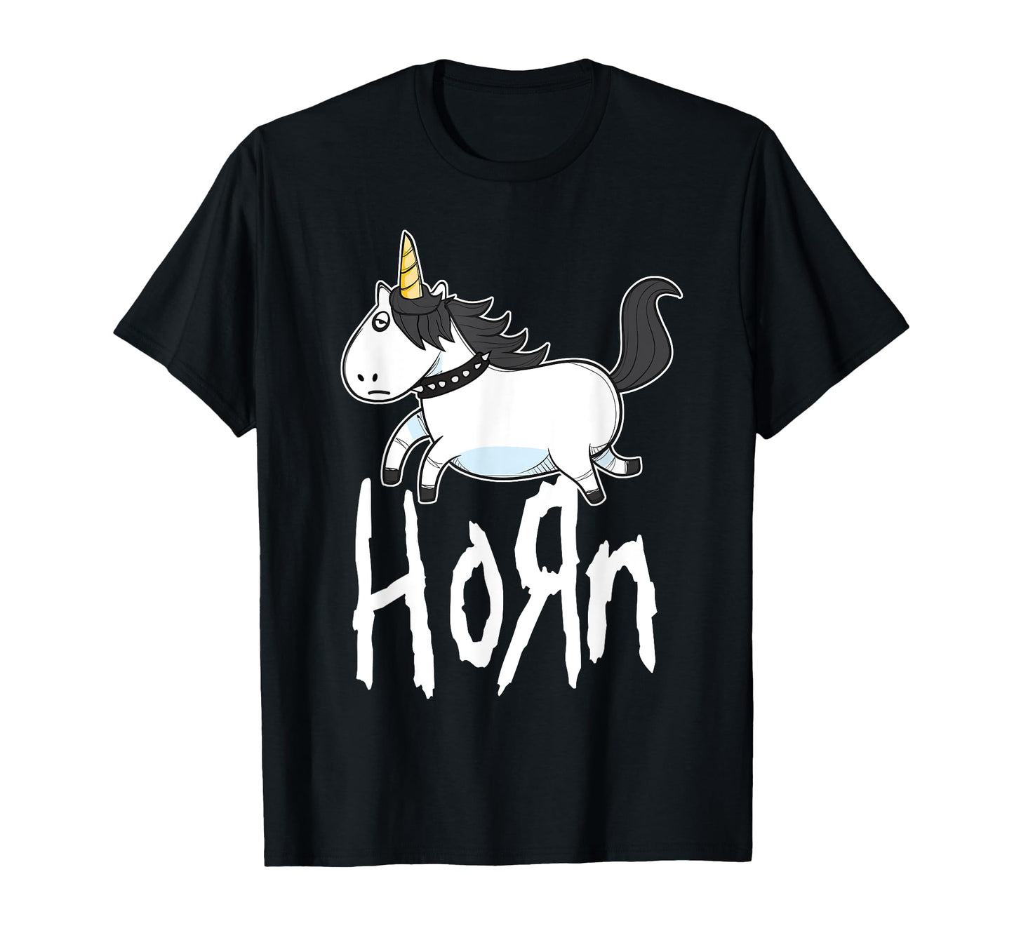 HORN Funny Emo Unicorn Heavy Rock Band Fan T-Shirt T-Shirt