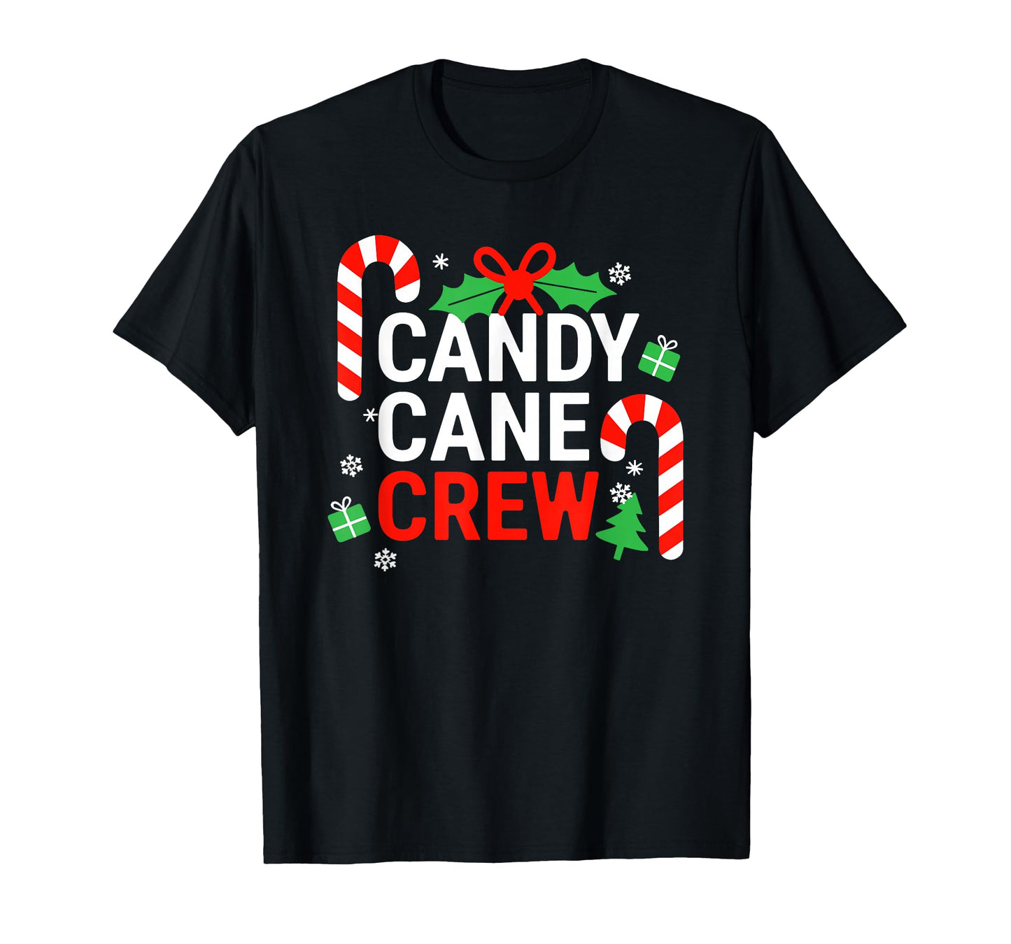 Candy Cane Crew Shirt Adult Men Women Kids Christmas Pajamas T-Shirt