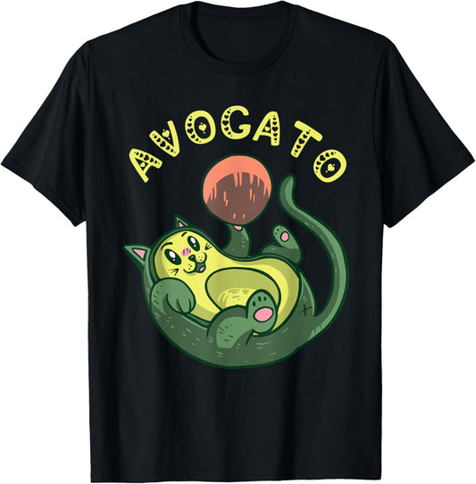 Avogato Cat Funny Avocado Costume Summer Fruit Foodie T-Shirt