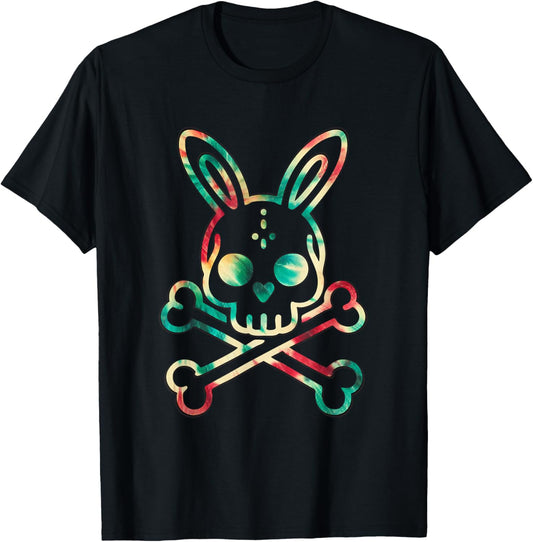 Bunny Skull Rabbit Bunny Skeleton Crossbones Tie Dye Men T-Shirt