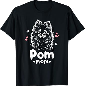Pom Mom Pomeranian Dog T-Shirt for Men Women