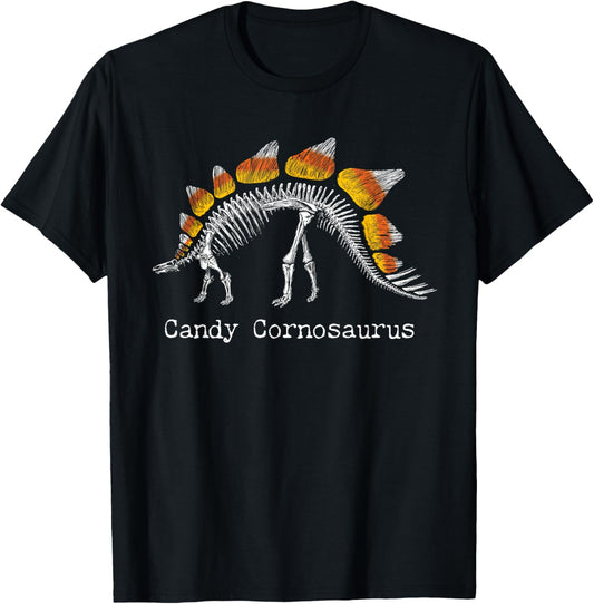 Candy Corn Dinosaur Halloween Skeleton Cornosaurus Fun Cool T-Shirt