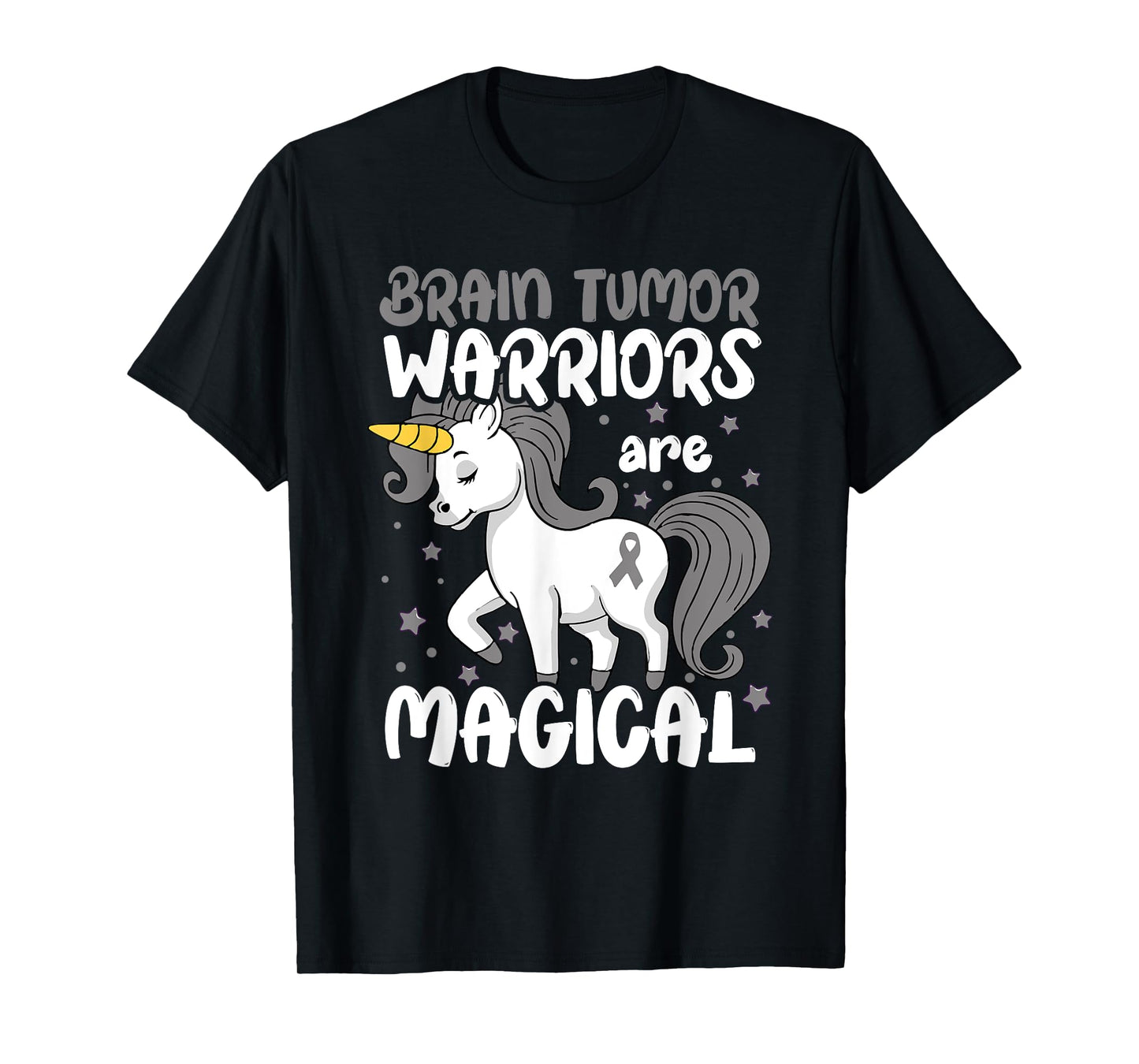 Brain Tumor Warrior Gray Ribbon Brain Tumor Cancer Awareness T-Shirt