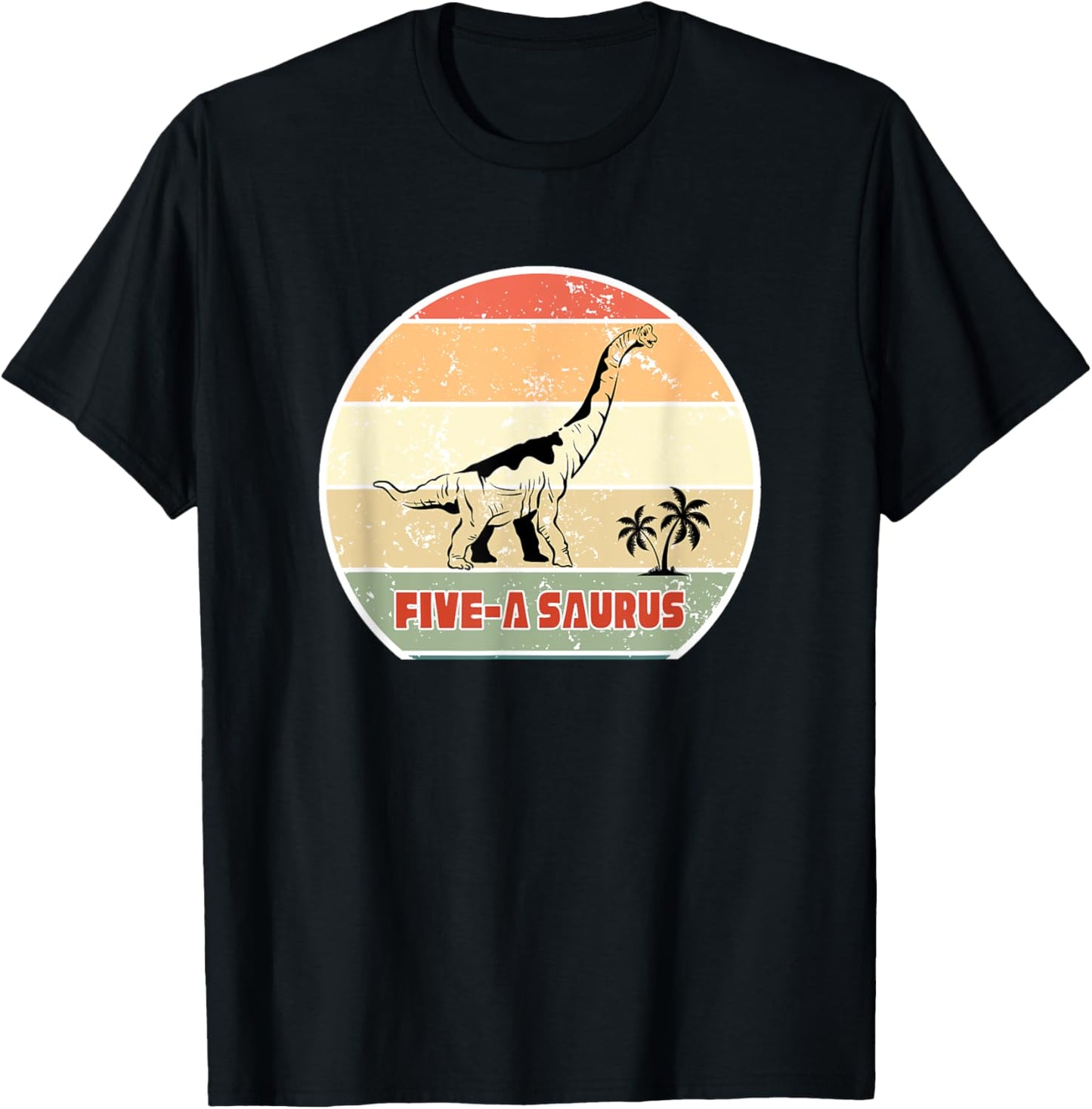 5 Year Old Dinosaur Birthday 5th Long Neck Five-A Saurus T-Shirt